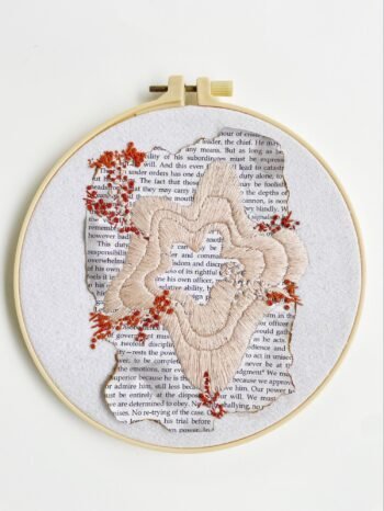 Forgotten Letter – Mixed-Media Hand-Embroidered Wall Art (8”)