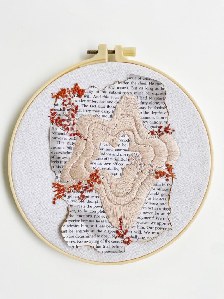 Forgotten Letter – Mixed-Media Hand-Embroidered Wall Art (8”)